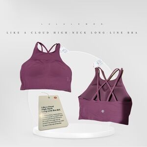 lululemon athletica Like a Cloud High-Neck Long-Line Bra in Plum